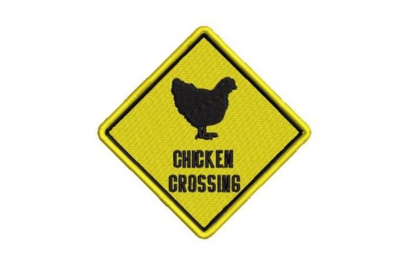Chicken Crossing Sign: A Farm Design Worth Stitching