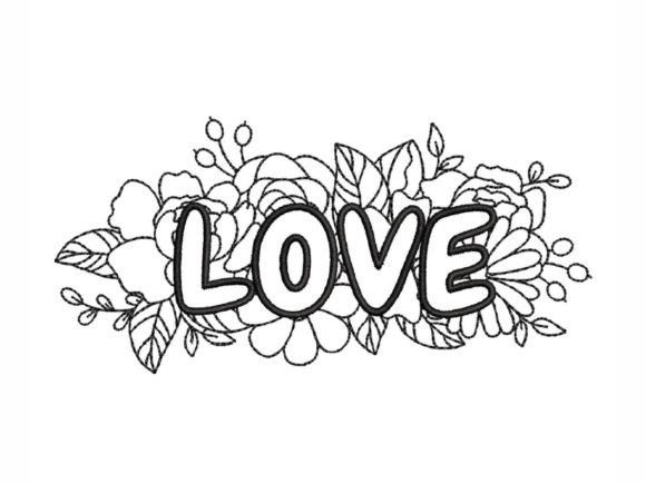 Floral Love: A Romantic Embroidery Design