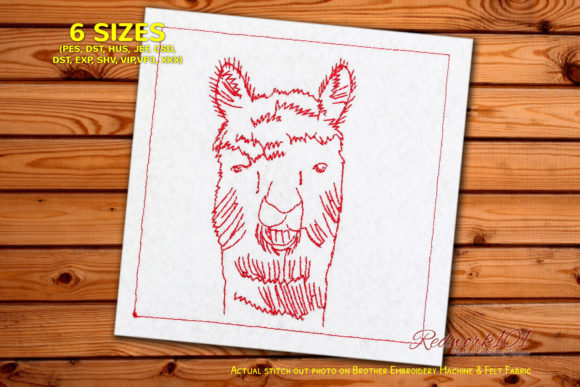 Funny Llama Head: A Redwork Design Worth Stitching