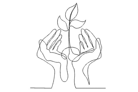 Plant in Hands: A Delightful Embroidery Design
