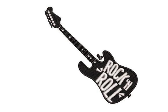 Rock N Roll Guitar Embroidery